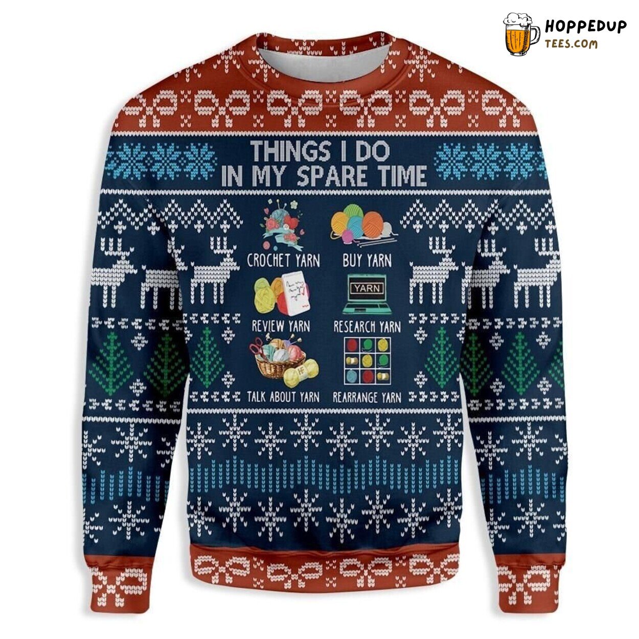 Yarn Crafting Christmas Theme Festive Knitted Ugly Christmas Sweater