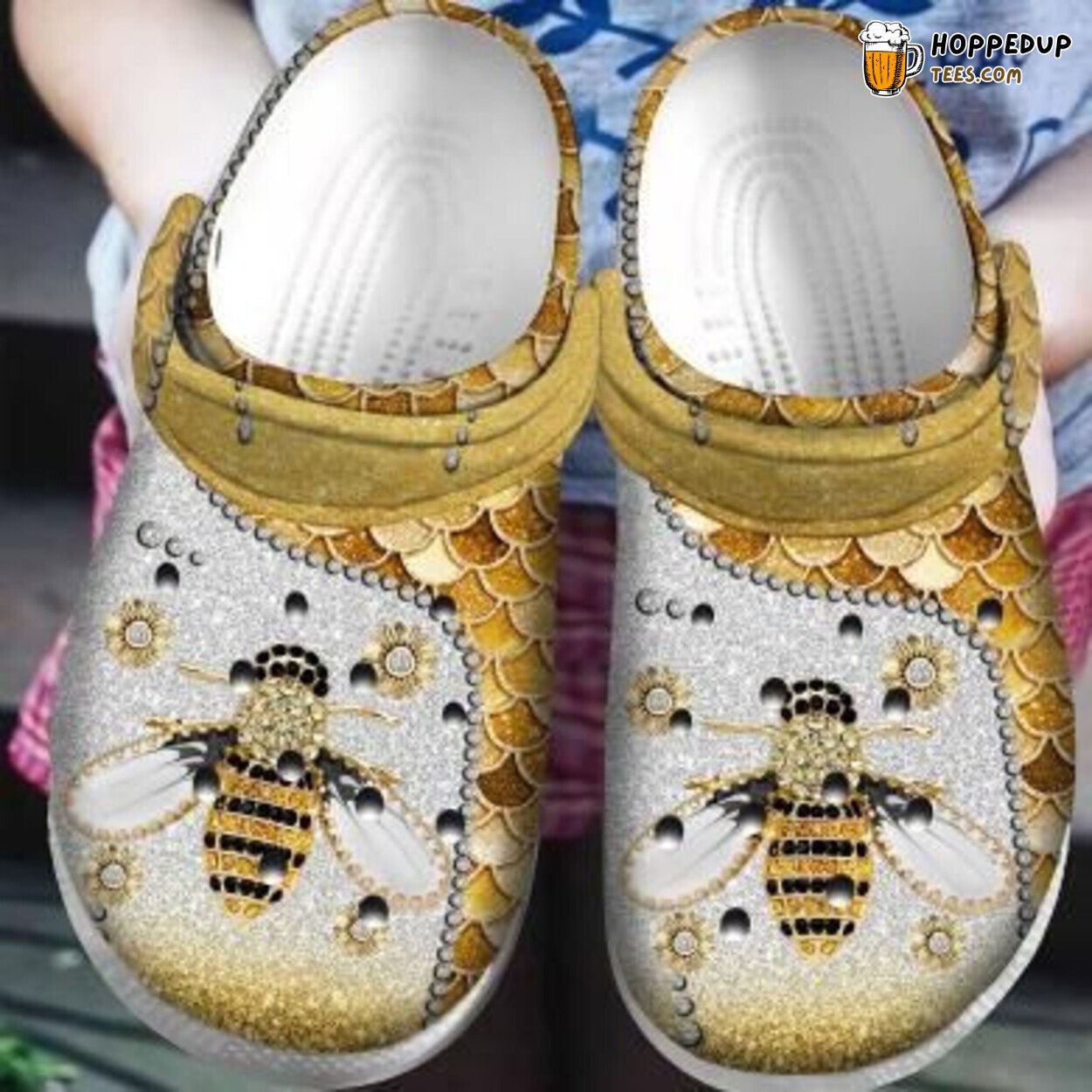 Yellow Bee Themed Comfortable Stylish Unique Design Clogs Shoes