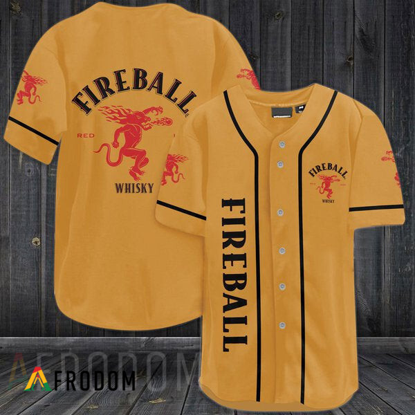 Yellow Fireball Whiskey Baseball Jersey HU