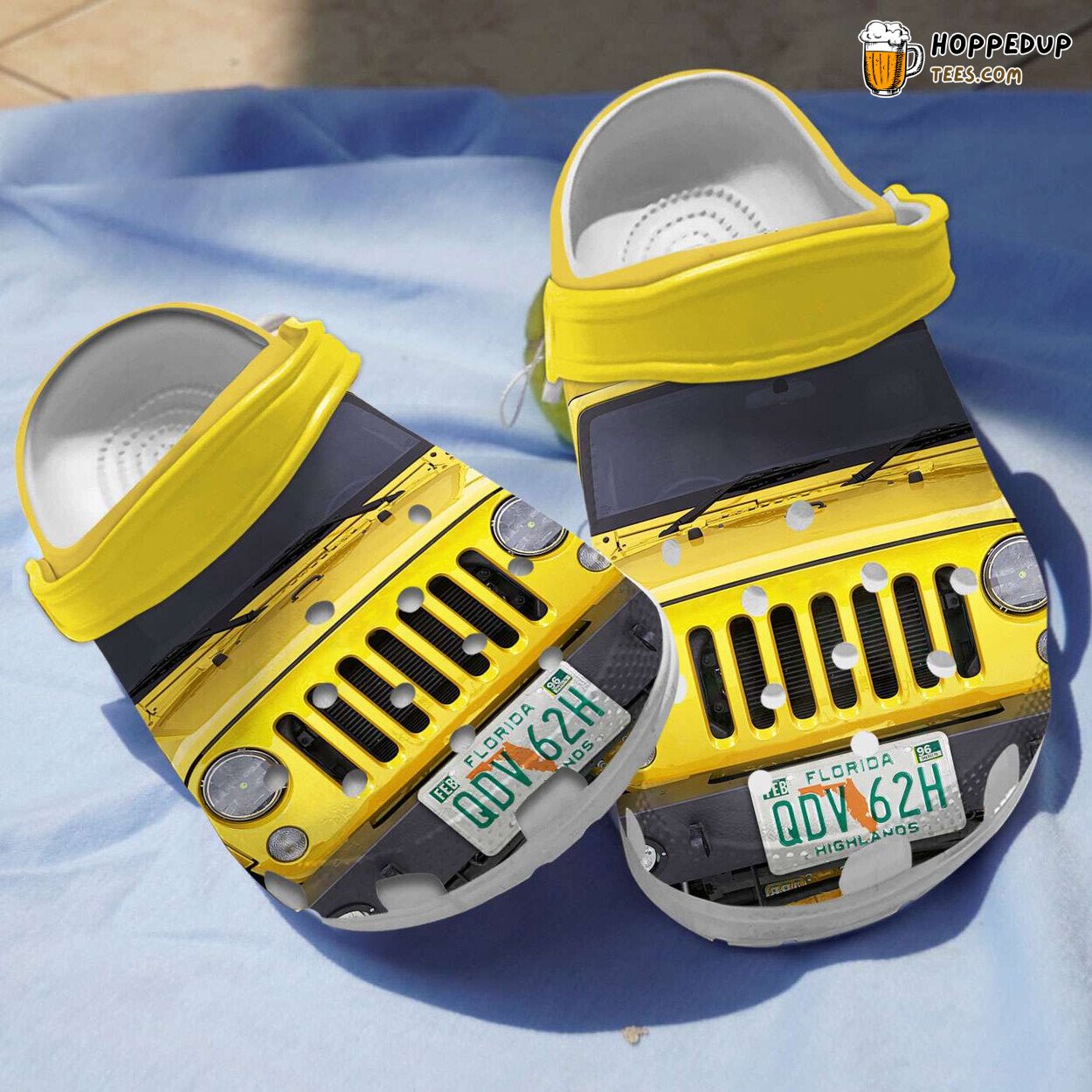 Yellow Jeep Lover Special Design Clog Shoes Comfortable