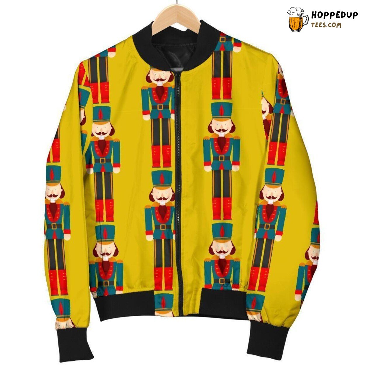 Yellow Nutcracker Art Men’s Bomber Jacket Unique Pattern Design Showcase Yellow Nutcracker Art Men’s Bomber Jacket Unique Pattern Design Showcase