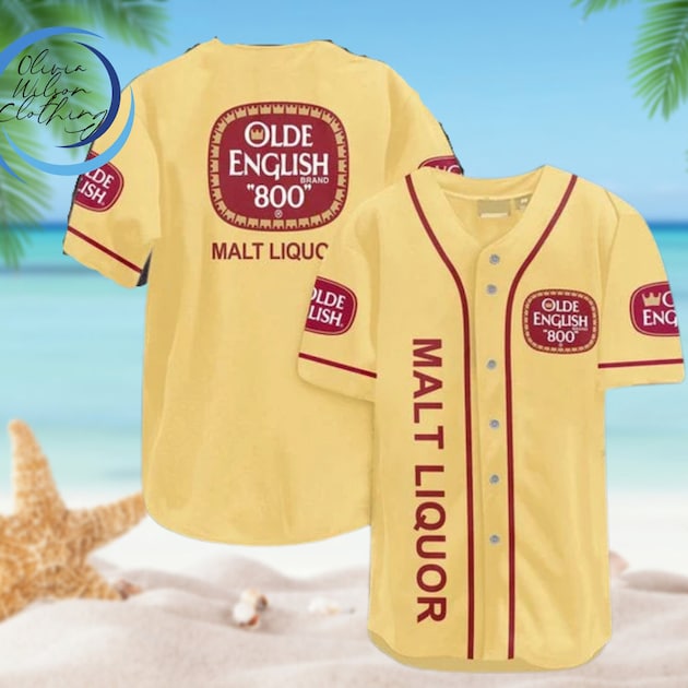 Yellow Olde English 800 Beer Lovers Baseball Jersey HU