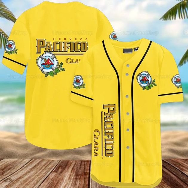 Yellow Pacific Beer Lovers Baseball Jersey HU