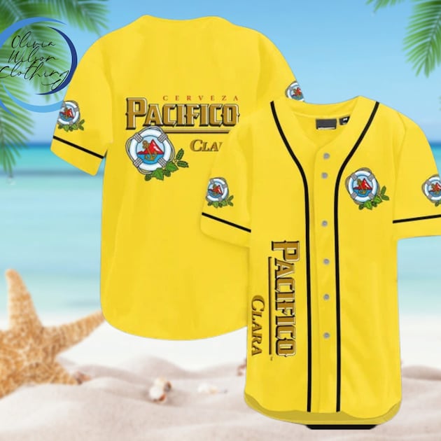 Yellow Pacifico Beer Lovers Baseball Jersey HU
