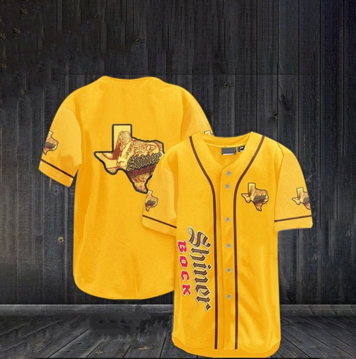 Yellow Shiner Bock Beer Christmas Baseball Jersey HU
