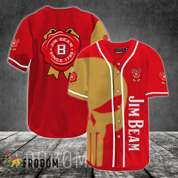 Yellow Skull Jim Beam Baseball Jersey HU