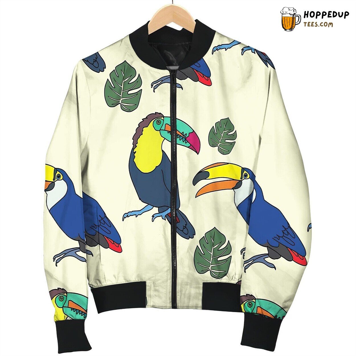 Yellow Toucan Pattern By Courtney Graben Bomber Jacket