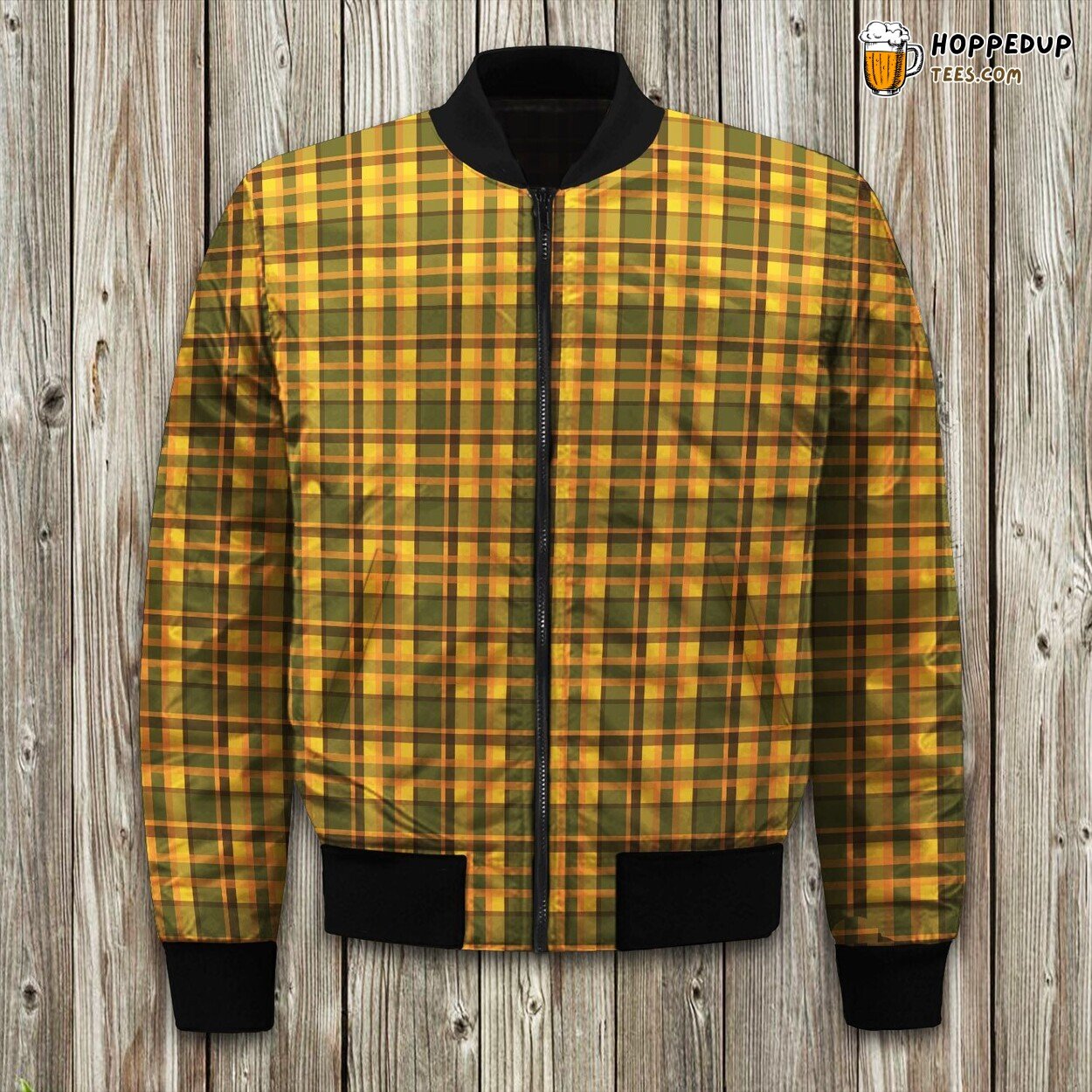 Yellow Westy Plaid Bomber Jacket