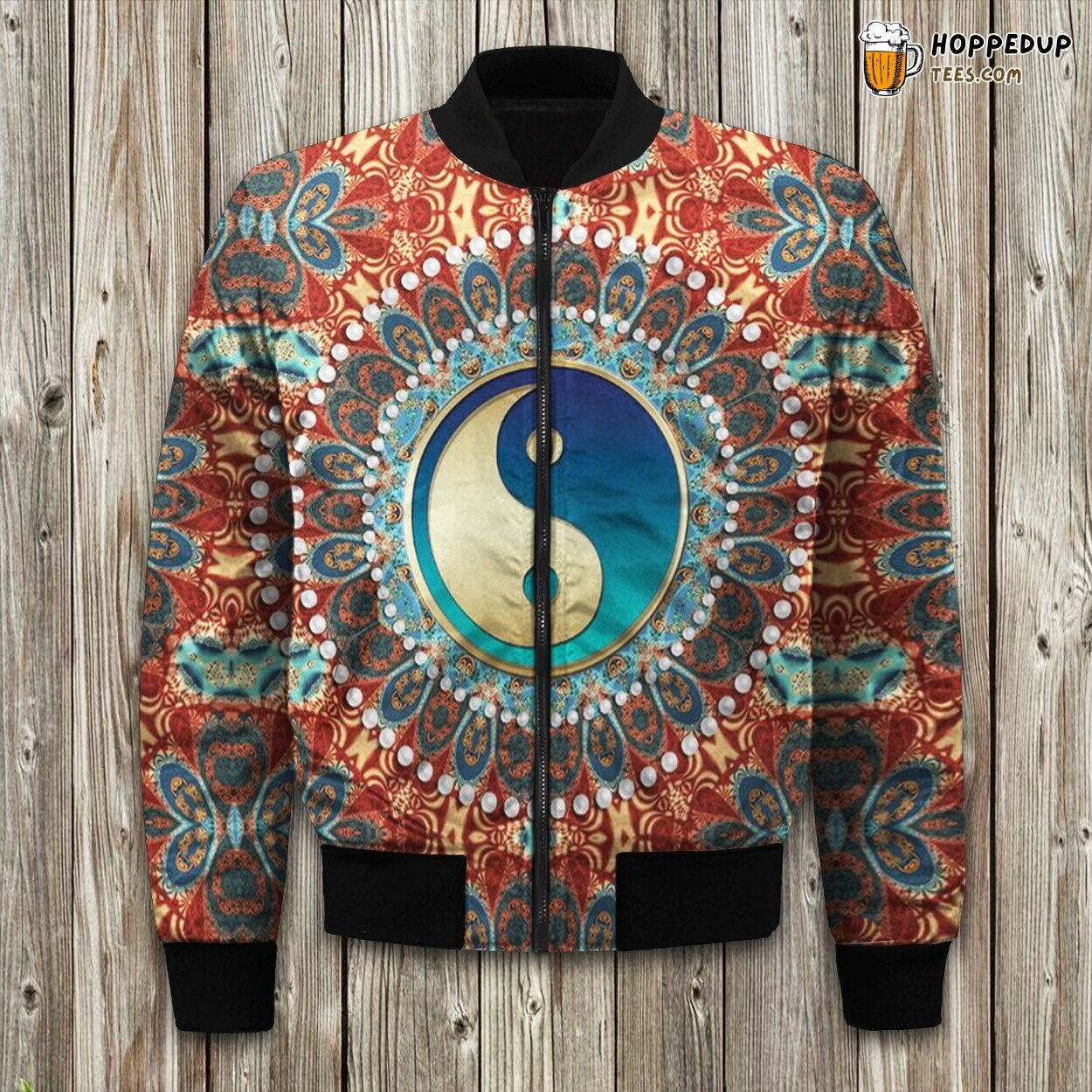 Yin Bohemian Theme Winter Bomber Jacket Eclectic Stylish Wear