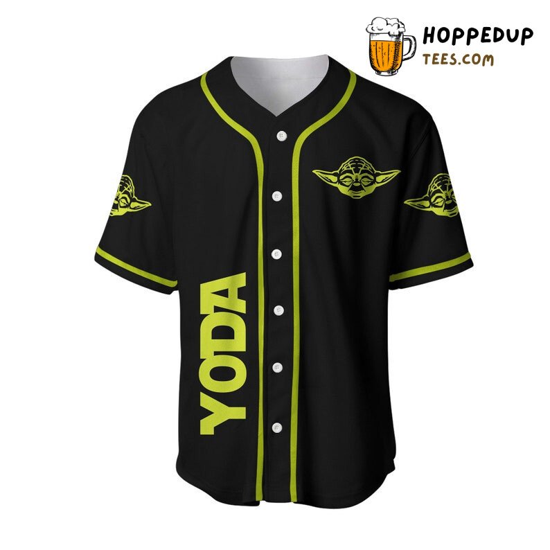 Yoda Star Wars Floating All Over Print Baseball Jersey Black Unisex Jersey Shirt