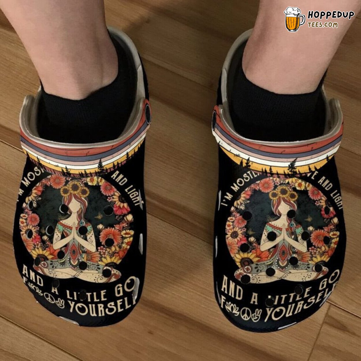 Yoga Hippie Girl Themed Comfortable Unique Gift Clogs Shoes