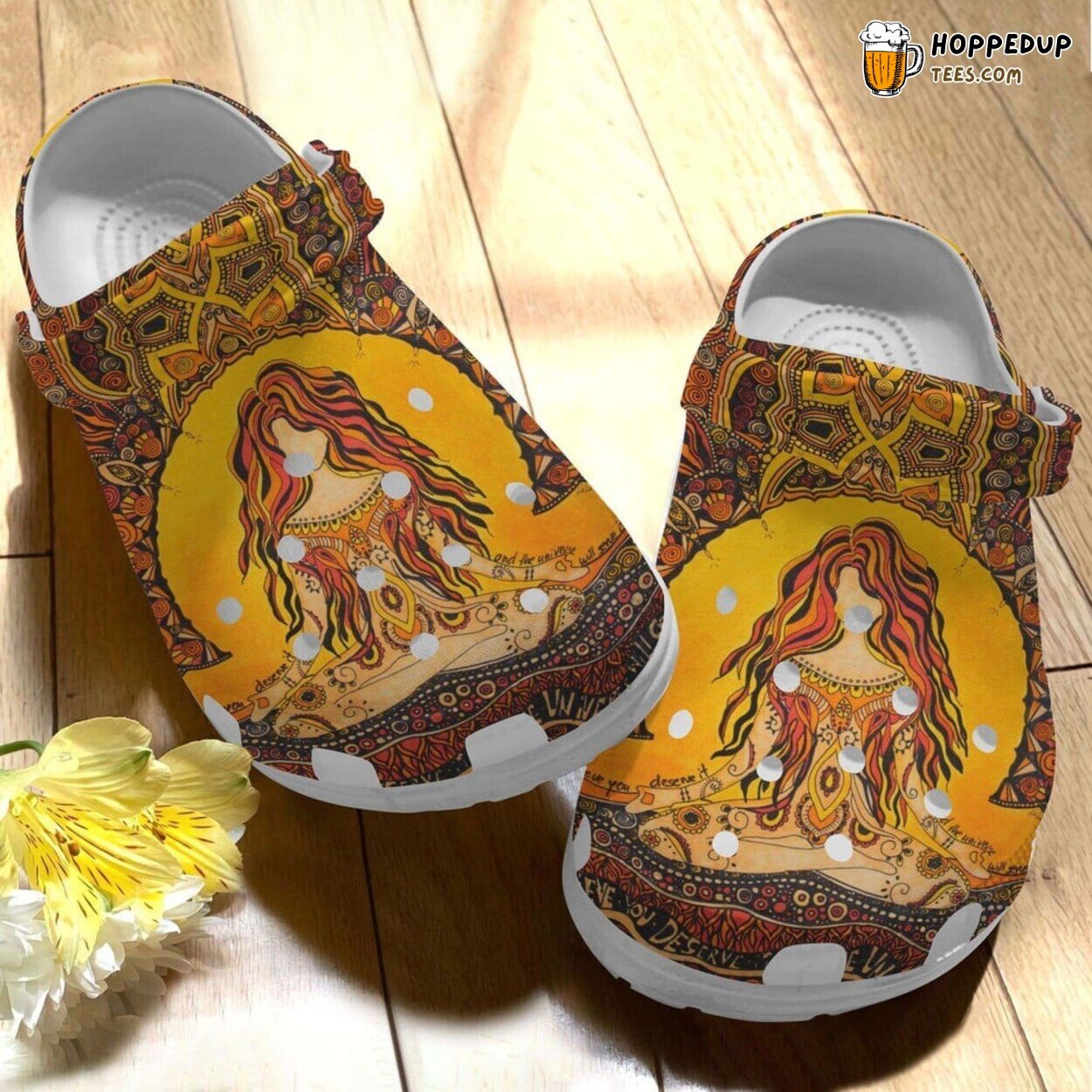 Yoga Hippie Mandala Lover Gift Themed Comfortable Unique Rubber Clogs