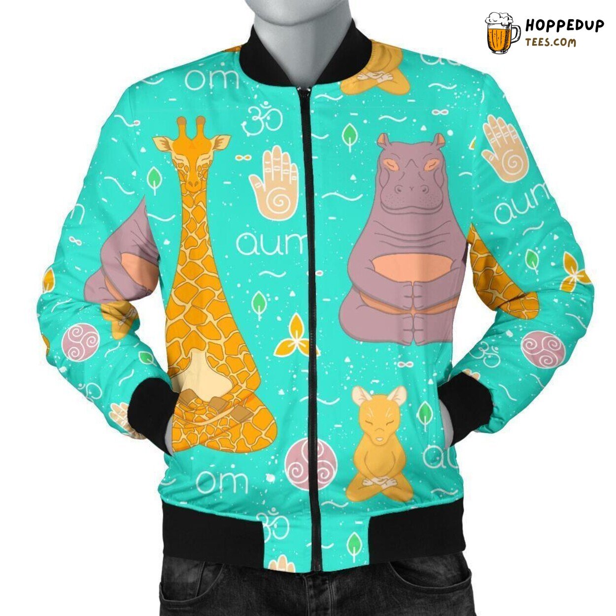 Yoga Meditation Tranquility Art Men’s Bomber Jacket Peaceful Design Statement