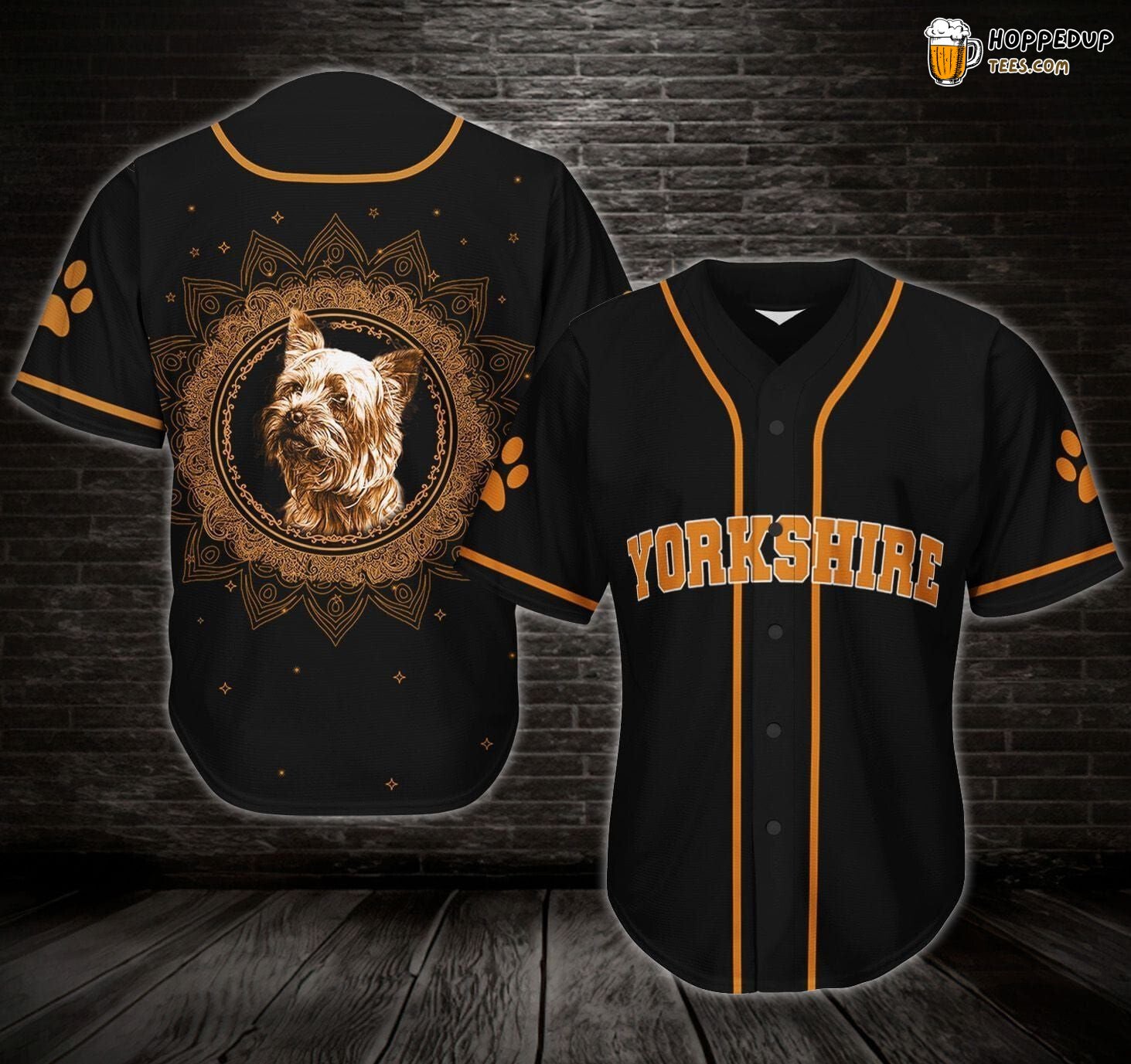 Yorkshire Terrier Mandala Baseball Jersey Personalized Photo Unique Design