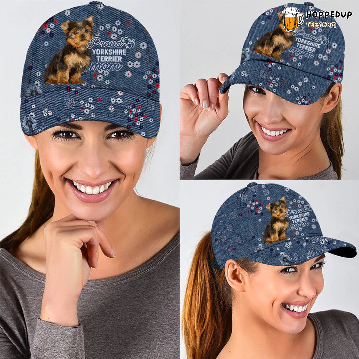 Yorkshire Terrier Mom Custom Pet Photo Baseball Cap Hat Unique Design