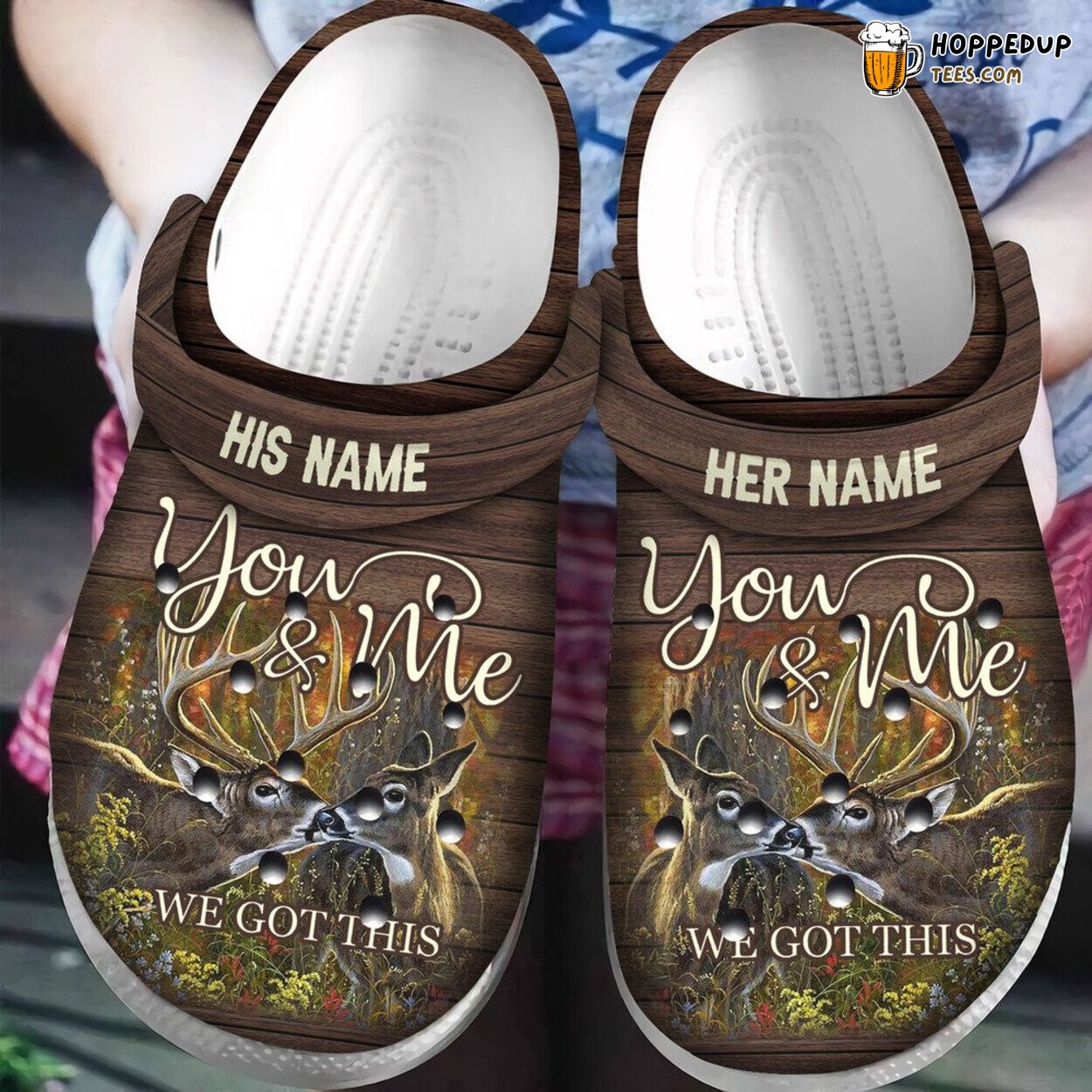 You Me Deer Couple Classic Personalized Comfortable Unique Clogs