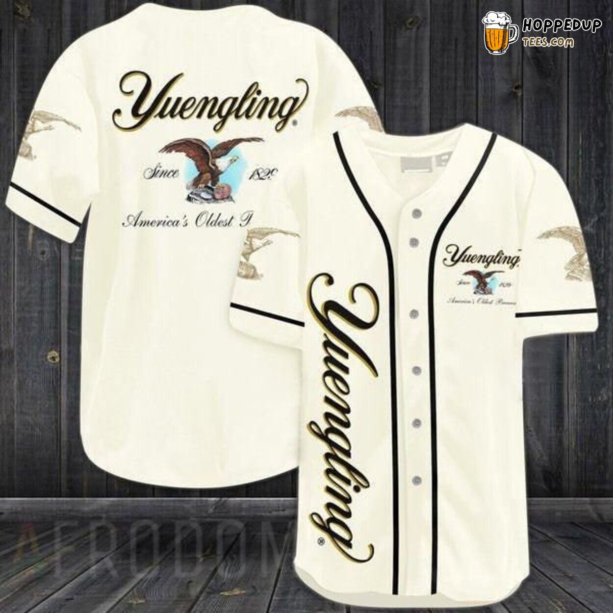 Yuengling Beer Beige Classic Fan Baseball Jersey Brewery Pride