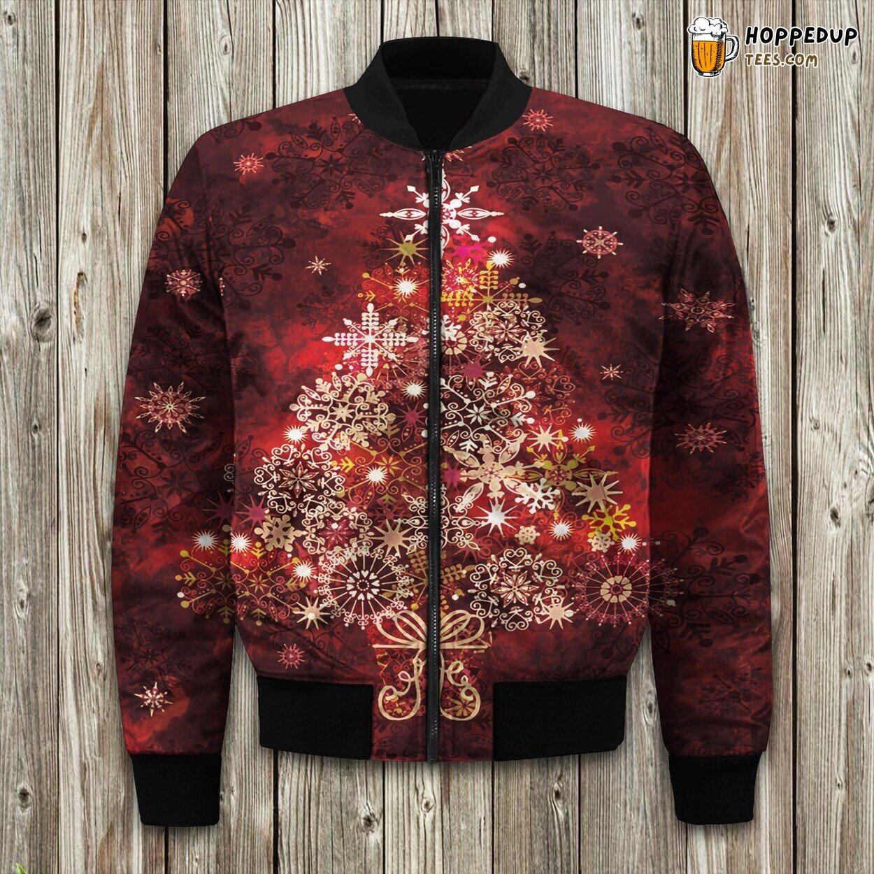 Yuletide Greetings Christmas Winter Bomber Jacket Festive Elegance Design