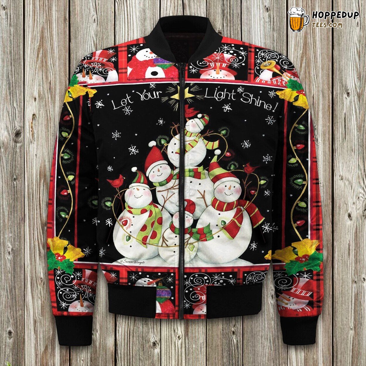 Yuletide Spirit Christmas Print Winter Bomber Jacket Festive Celebration Design