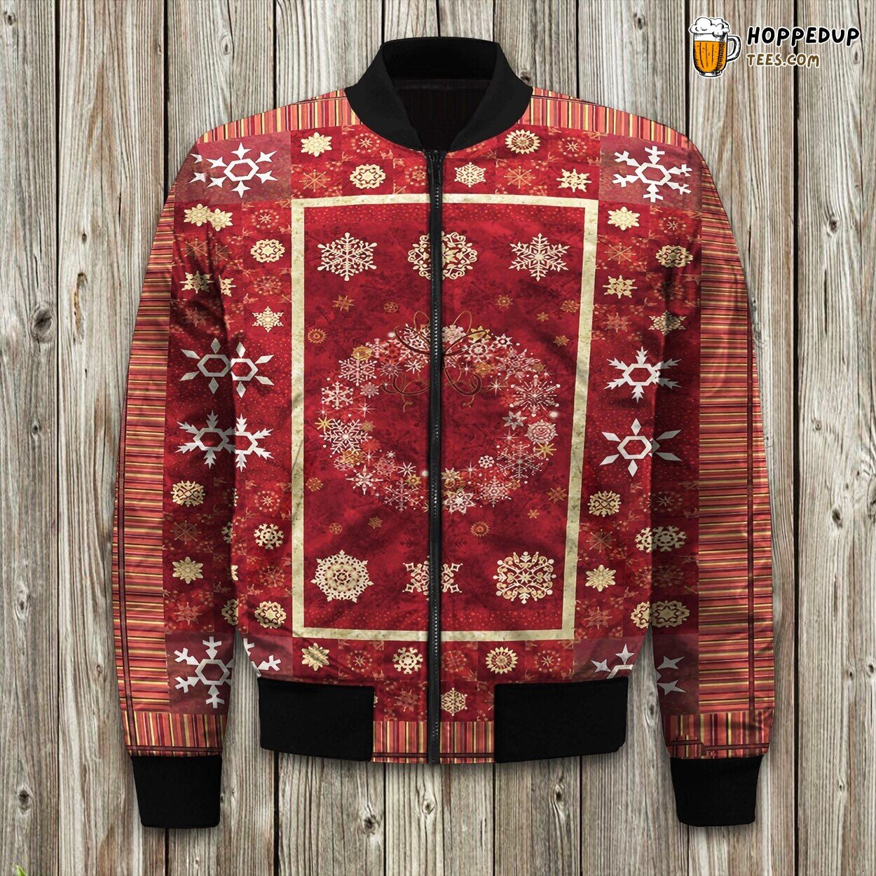 Yuletide Spirit Christmas Theme Winter Bomber Jacket Holiday Fashion Touch