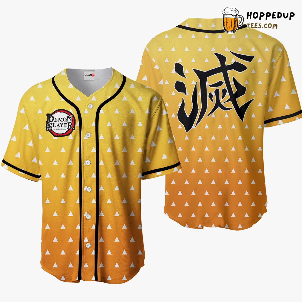 Zenitsu Unique Custom Baseball Jersey Shirts Distinctive Anime Costume Style Zenitsu Unique Custom Baseball Jersey Shirts Distinctive Anime Costume Style