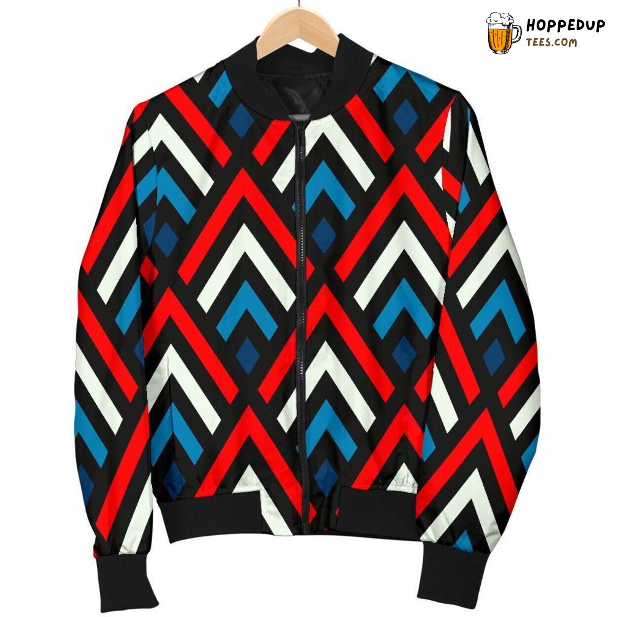 Zig Zag Striped Design Men’s Bomber Jacket Classic Patterned Fashion Statement