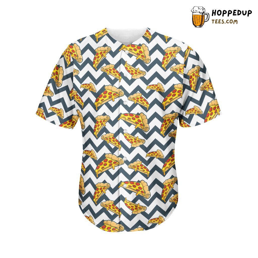 Zigzag Pizza Pattern Baseball Tee Jersey Shirts 3D