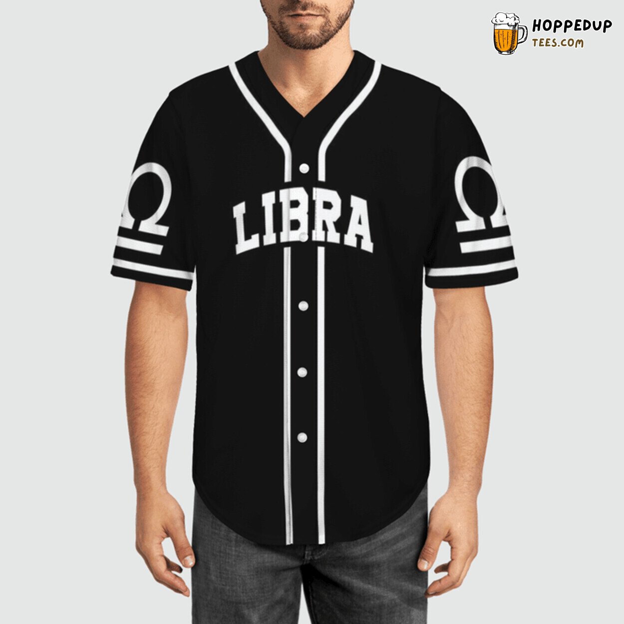 Zodiac Libra Balance Themed Baseball Jersey Astrological Top