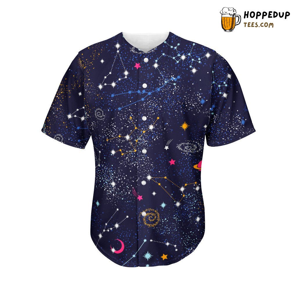 Zodiac Star Sign Galaxy Baseball Tee Jersey Shirts 3D