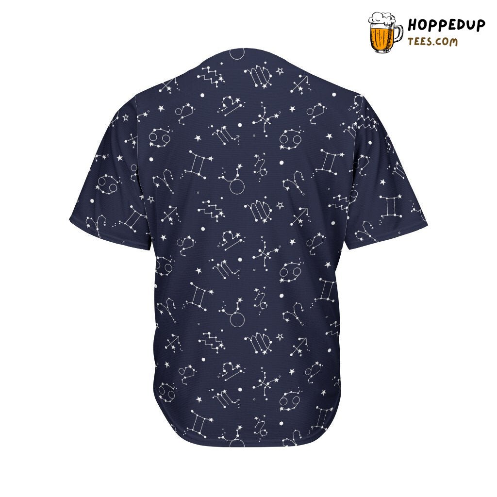 Zodiac Star Signs Pattern Baseball Tee Jersey Shirt Printed 3D