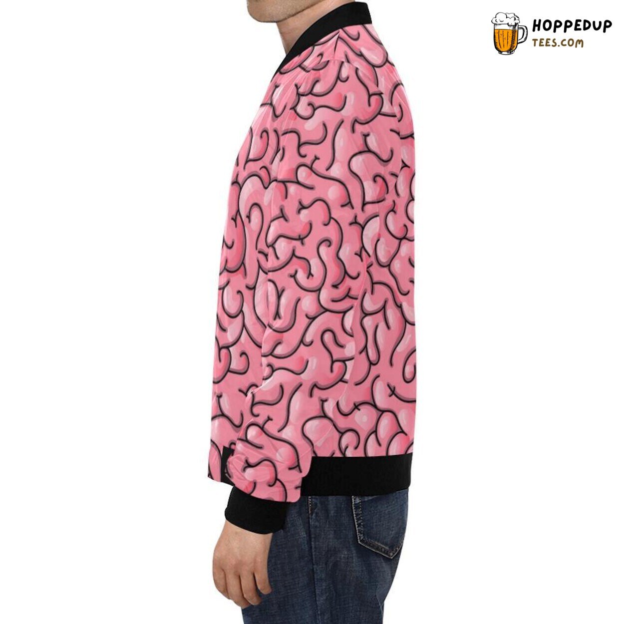 Zombie Brain Pattern Halloween Print Men’s Unique Bomber Jacket